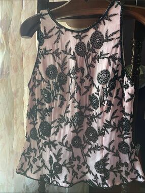 VTG SEAN COLLECTION BEADED SILK TOP